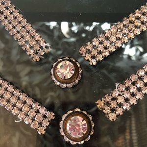 Vintage rhinestone trim from shoes sandals goes on the front, stitch or glue